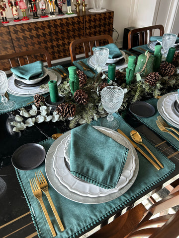Servilleta  Linoblend “Bolita" tamaño Banquete (Set de 4 piezas)