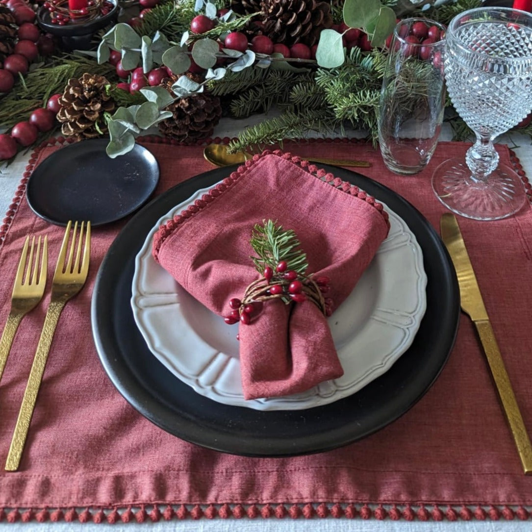 Servilleta  Linoblend “Bolita" tamaño Banquete (Set de 4 piezas)